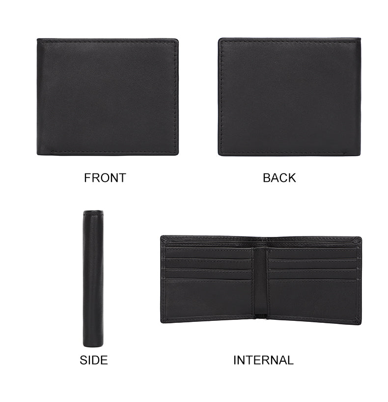 RFID Vintage Crazy Horse Leather Slim Men's Wallet