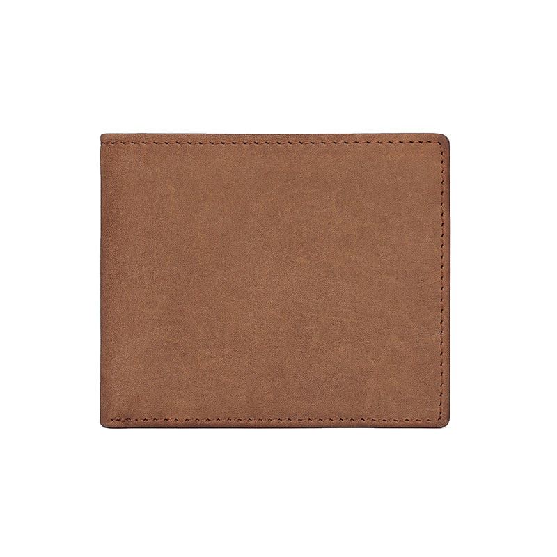 RFID Vintage Crazy Horse Leather Slim Men's Wallet