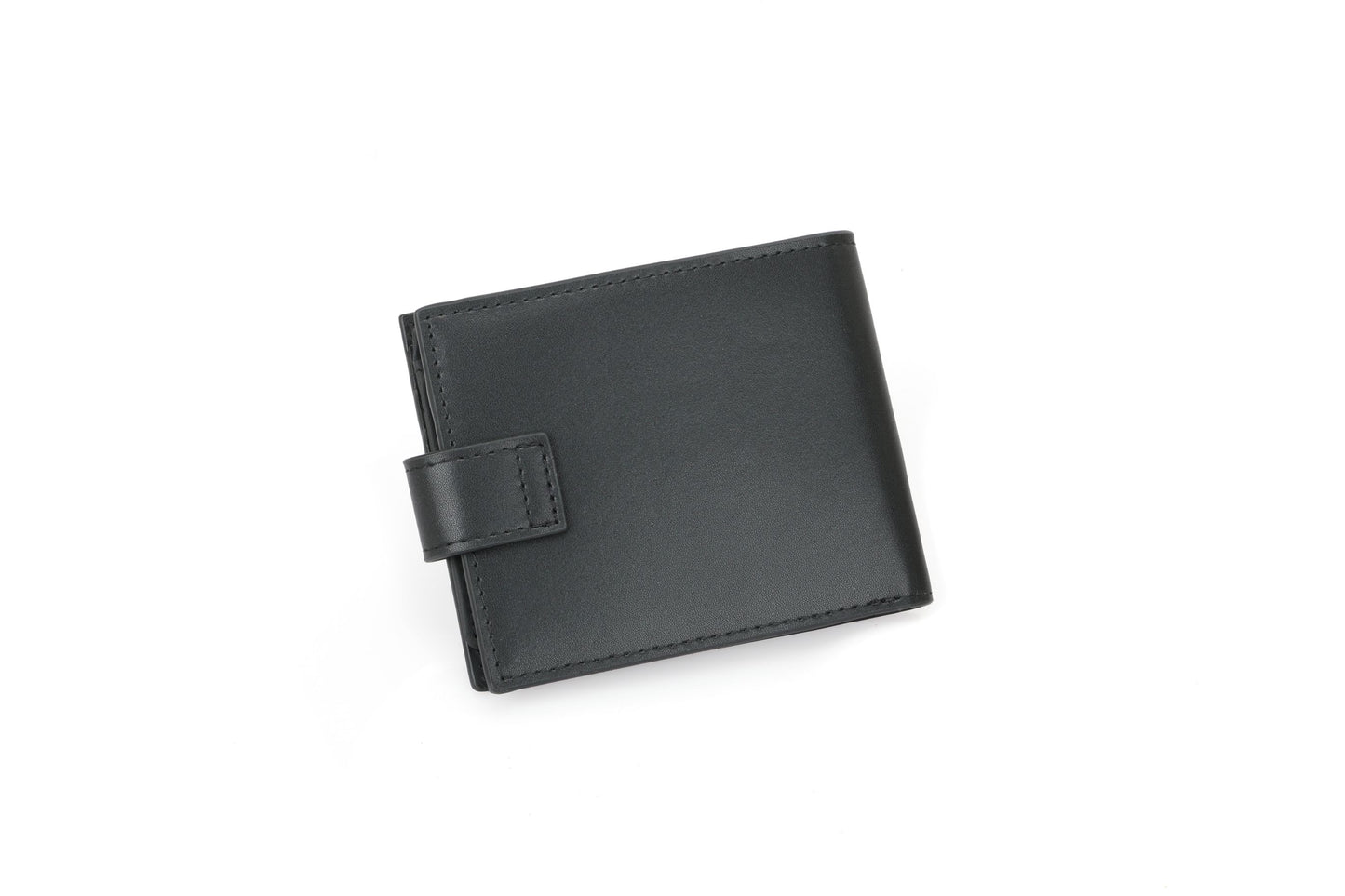 RFID Blocking Bifold Leather Wallet for Men - Black Genuine Leather