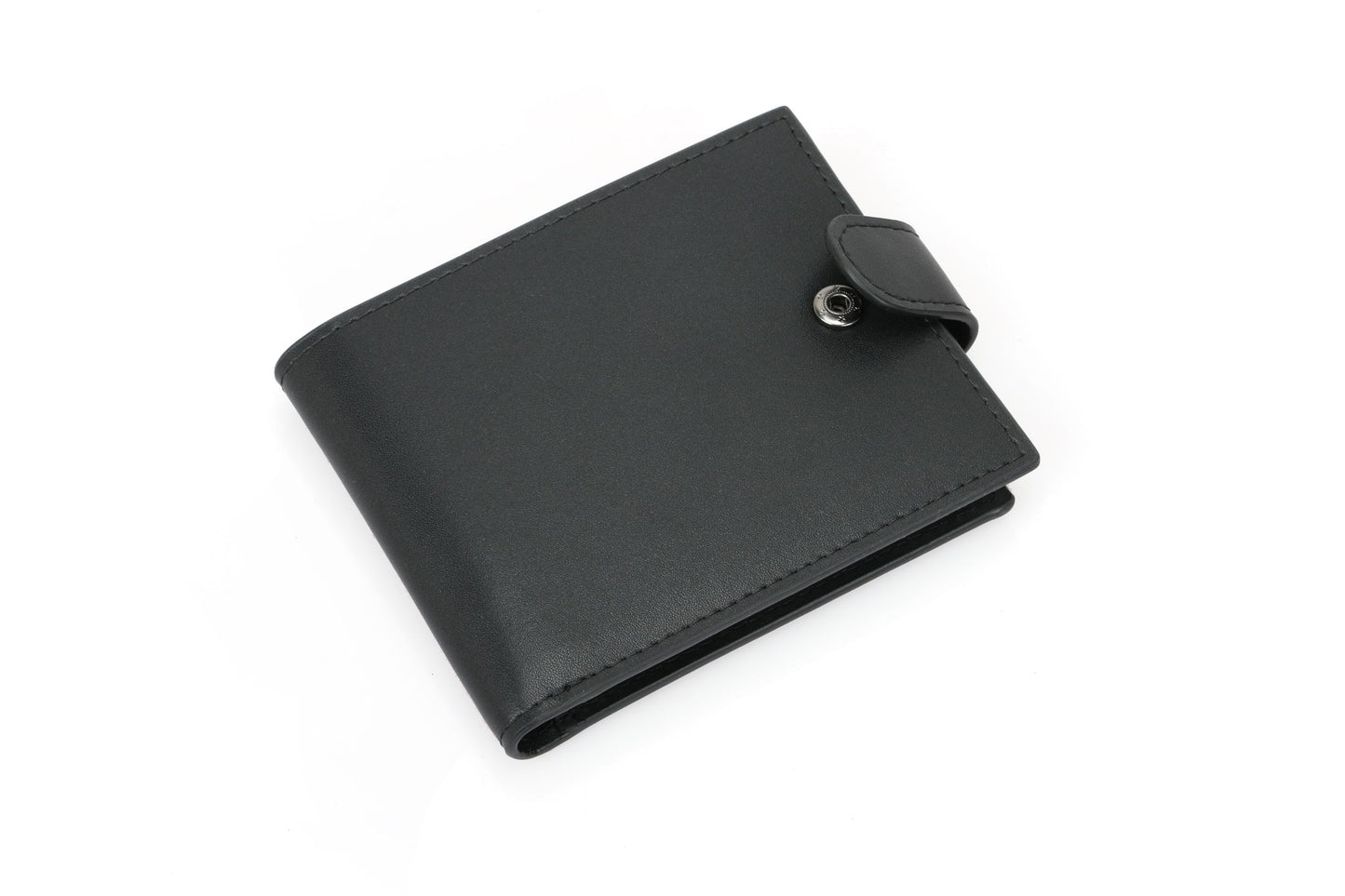 RFID Blocking Bifold Leather Wallet for Men - Black Genuine Leather