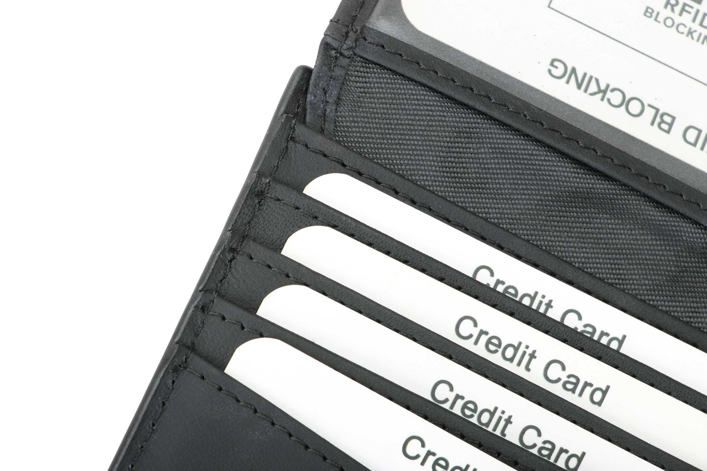 RFID Blocking Bifold Leather Wallet for Men - Black Genuine Leather