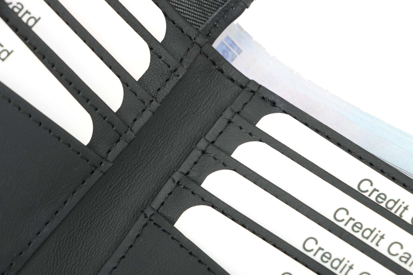 RFID Blocking Bifold Leather Wallet for Men - Black Genuine Leather