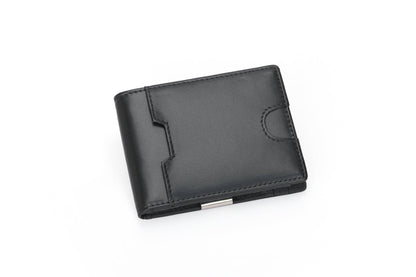 Men's RFID Multi-Functional Leather Wallet - Lightweight & Thin, Black