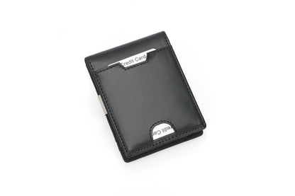 Men's RFID Multi-Functional Leather Wallet - Lightweight & Thin, Black