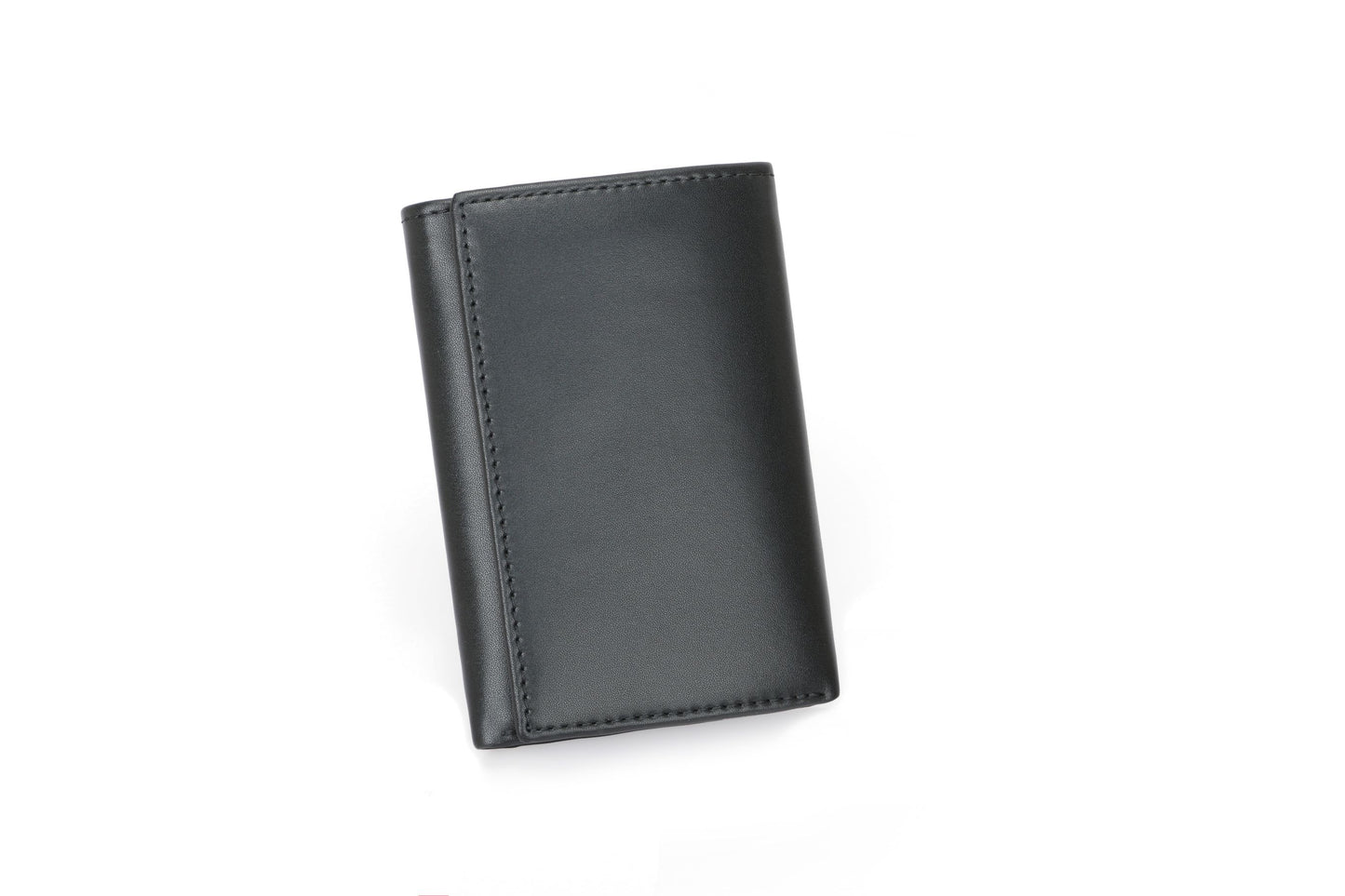 Men's RFID Leather Trifold Wallet - Black Top-Grain Genuine Leather