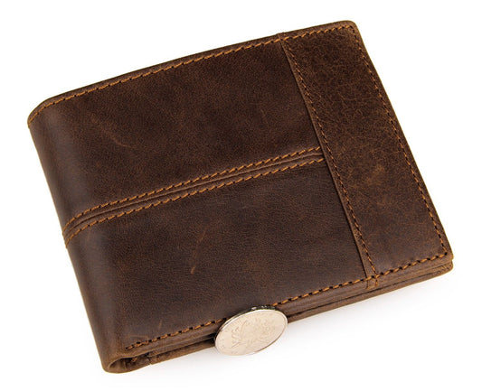 Slim Lightweight Retro Bifold Leather Wallet for Men | RFID