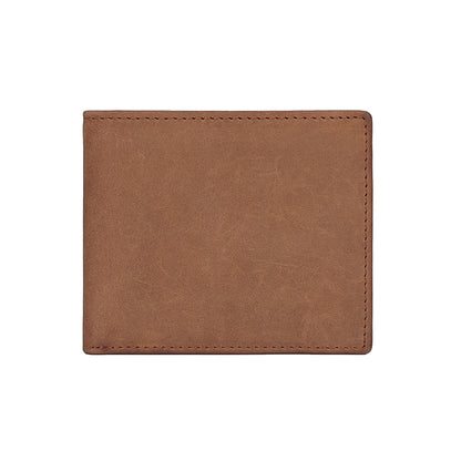 RFID Vintage Crazy Horse Leather Slim Men's Wallet