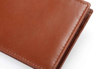 RFID-Blocking Bifold Wallet - Brown Oil Wax Leather