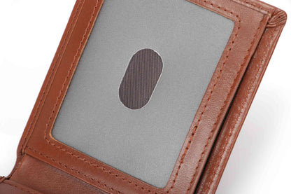 RFID-Blocking Bifold Wallet - Brown Oil Wax Leather