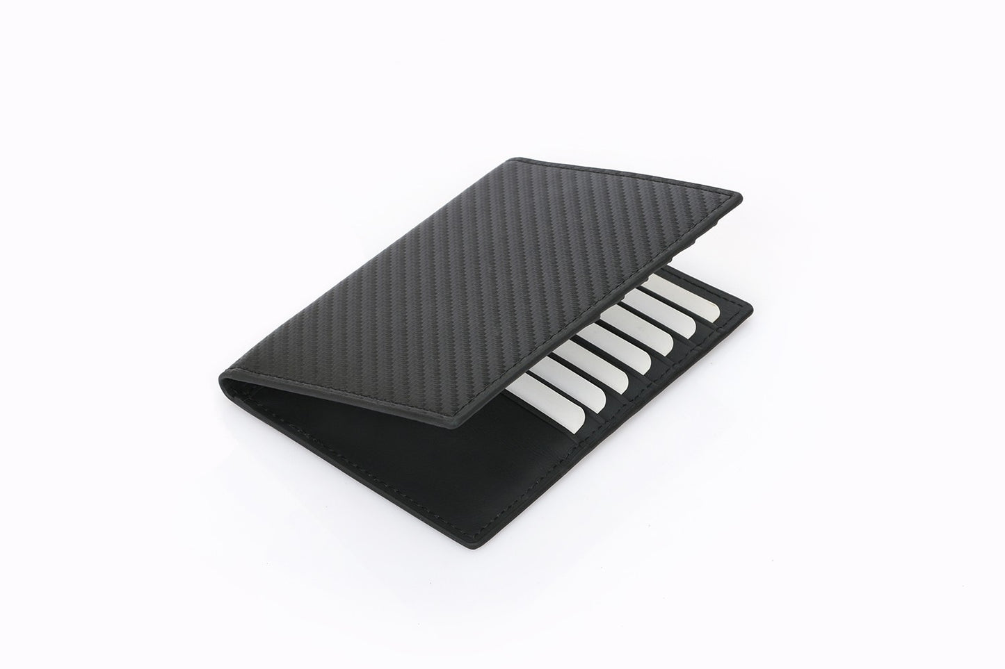 RFID Blocking Large Capacity Leather Card Holder - Black, Multiple Slots