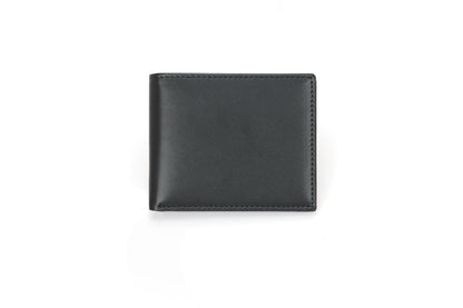 Men's RFID Leather Bifold Wallet - Black Top-Grain Genuine Leather