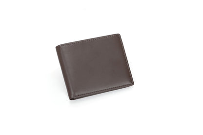 Men's RFID Leather Bifold Wallet - Black Top-Grain Genuine Leather