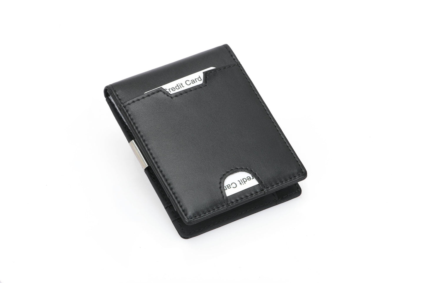 Men's RFID Multi-Functional Leather Wallet - Lightweight & Thin, Black