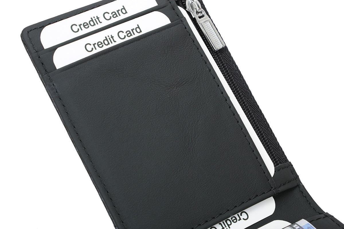 Men's RFID Multi-Functional Leather Wallet - Lightweight & Thin, Black