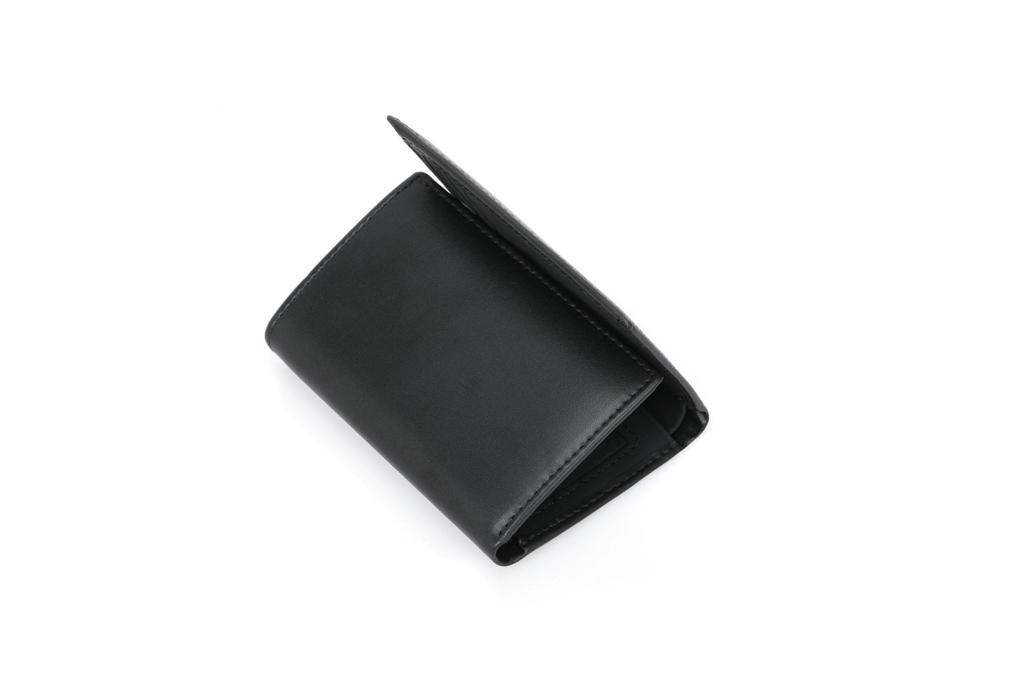 Men's RFID Leather Trifold Wallet - Black Top-Grain Genuine Leather