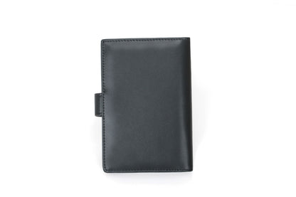 RFID Blocking Bifold Leather Passport Holder Wallet - Black, Magnetic Closure