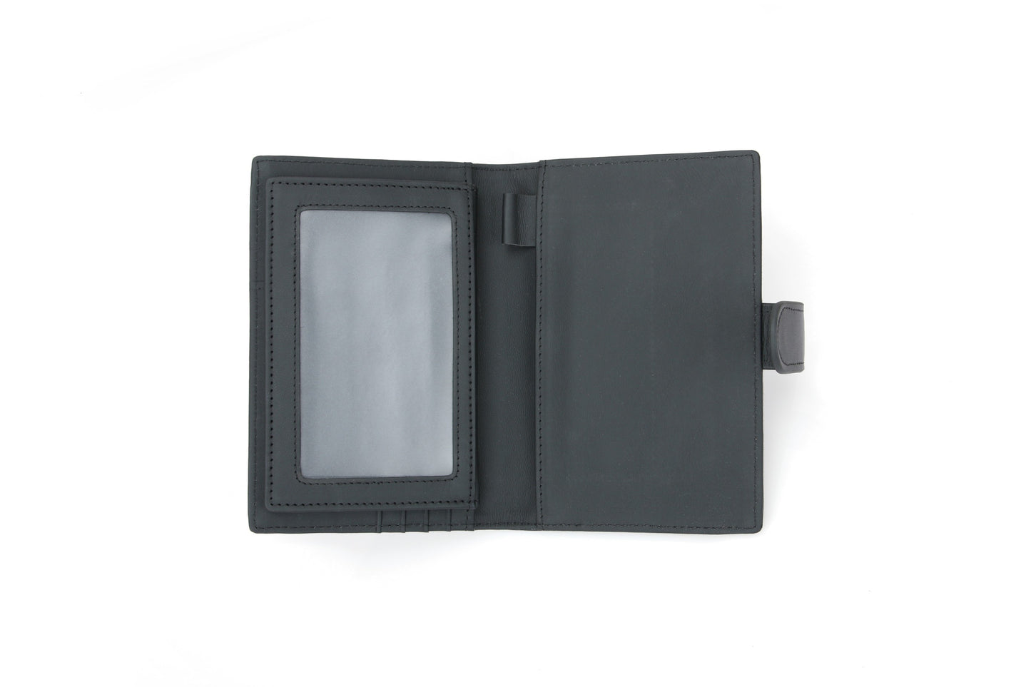 RFID Blocking Bifold Leather Passport Holder Wallet - Black, Magnetic Closure