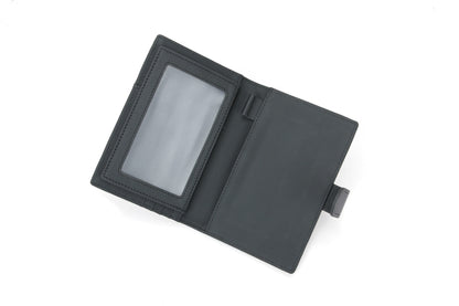 RFID Blocking Bifold Leather Passport Holder Wallet - Black, Magnetic Closure