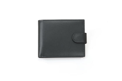 RFID Blocking Bifold Leather Wallet for Men - Black Genuine Leather