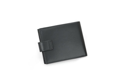 RFID Blocking Bifold Leather Wallet for Men - Black Genuine Leather