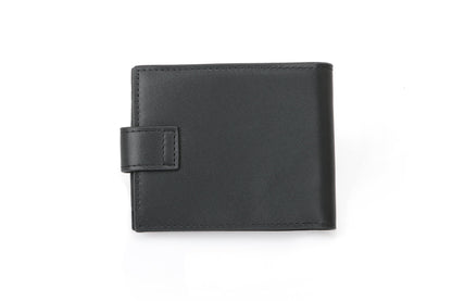 RFID Blocking Bifold Leather Wallet for Men - Black Genuine Leather