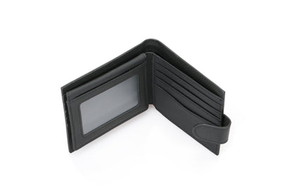 RFID Blocking Bifold Leather Wallet for Men - Black Genuine Leather
