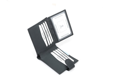 RFID Blocking Bifold Leather Wallet for Men - Black Genuine Leather