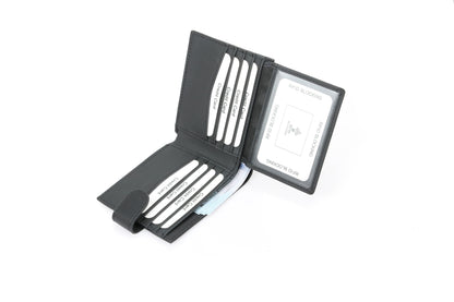 RFID Blocking Bifold Leather Wallet for Men - Black Genuine Leather