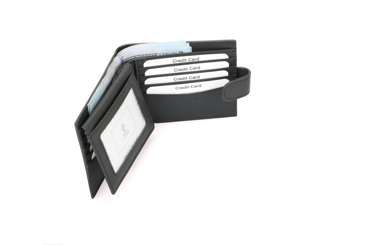 RFID Blocking Bifold Leather Wallet for Men - Black Genuine Leather