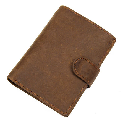 Vintage Trifold Leather RFID Wallet for Men - 11 Card Slots & Coin Pocket