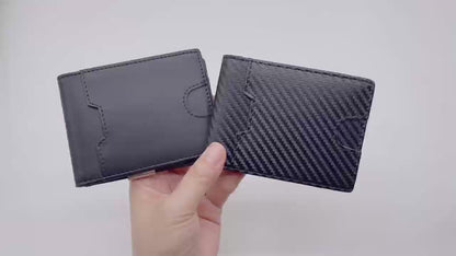 Men's RFID Multi-Functional Leather Wallet - Lightweight & Thin, Black